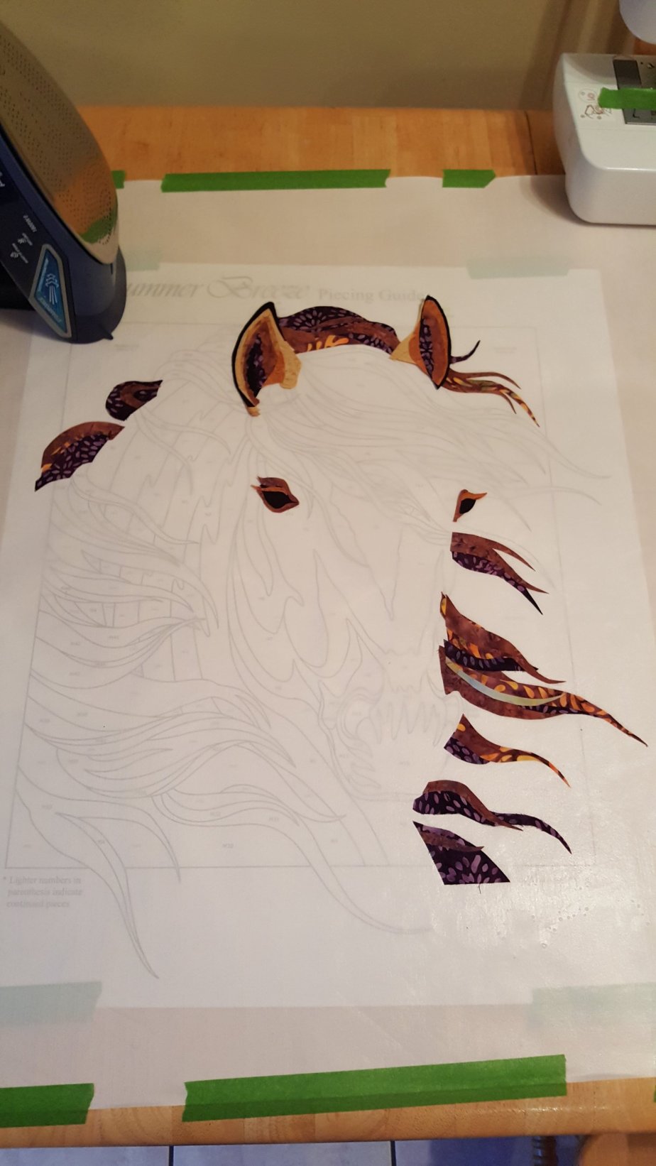 Here you can see the pattern underneath the pressing sheet 